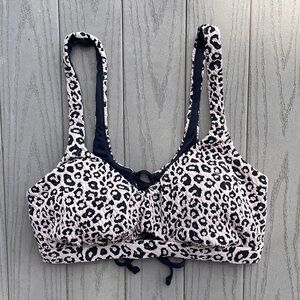 Time & Tru Cheetah Print Bikini Top